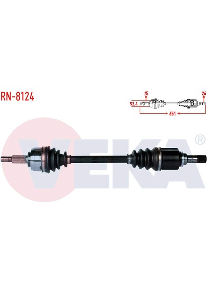 Komple Aks Sol Ön Dacıa Dokker 1.5 Dcı Uzunluk 651MM 2012-