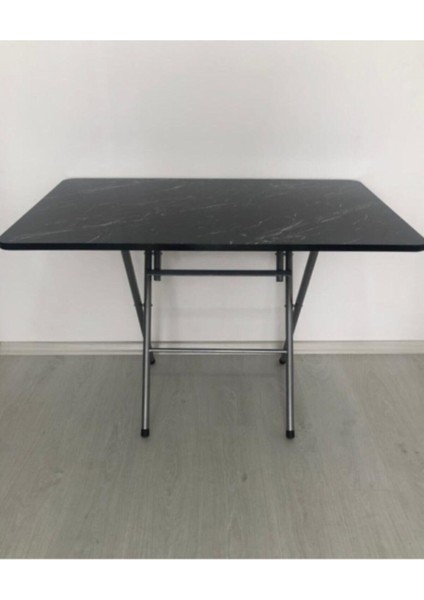 Mrd Desıgn Siyah Mermer Katlanabılir Masa Yemek Masası Mutfak Masası Çok Amaçlı Masa 70 x 110 cm