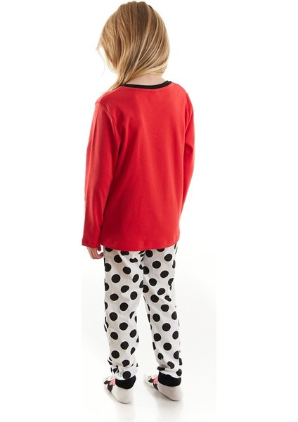 Lisanslı Kız Çocuk Puantiyeli Pijama Takım 20242