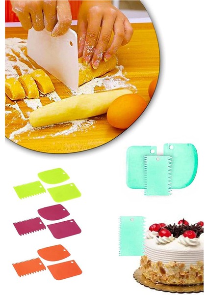3'lü Hamur Kesici Kazıyıcı Spatula Şekillendirici Set fiyatları
