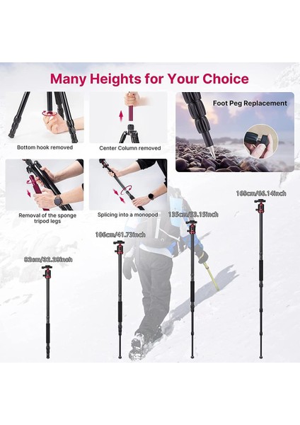 Mt-51 Katlanabilir Çok Fonksiyonlu Alüminyum Tripod