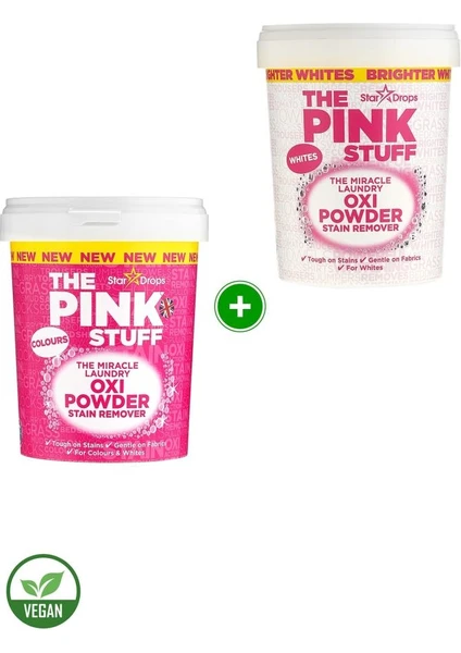 The Pink Stuff Mucizevi Oxi Toz Leke Çıkarıcı Renkliler 1 kg - Mucizevi Oxi Toz Leke Çıkarıcı Beyazlar 1 kg