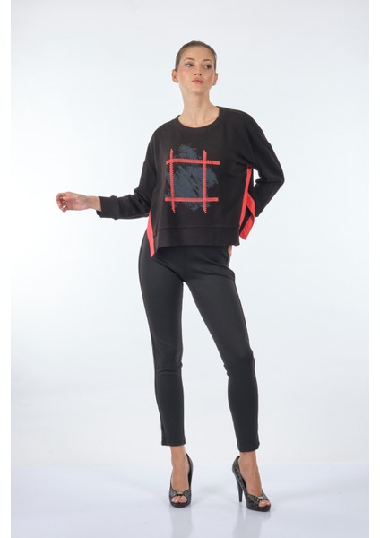 Oversize Crop Uzun Kollu Kadın Triko - Minimalist Günlük Stil