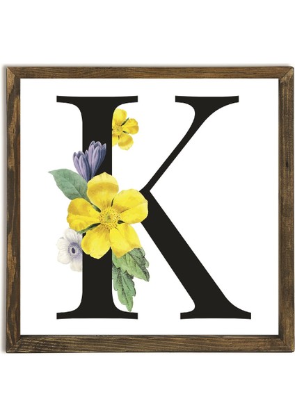 Masif Çerçeveli K Harfi Sanatsal Baskılı Tablo fiyatları