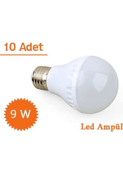 9W Enerji Tasarruflu LED Ampul 10 Adet modelleri