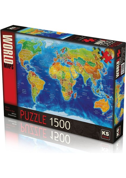 Puzzle 1500 Parça World Political Map Dünya Siyasi Harita