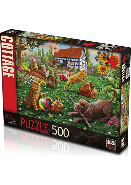 Puzzle 500 Parça Dogs And Cats At Play fiyatları