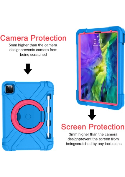 iPad Pro 11-Inch (2021) Için Tablet Kılıfı - Mavi / Pembe (Yurt Dışından) fiyatları