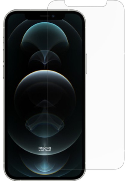 Apple Iphone 12 Pro Şeffaf Temperli Cam Maxi Glass Ekran Koruyucu