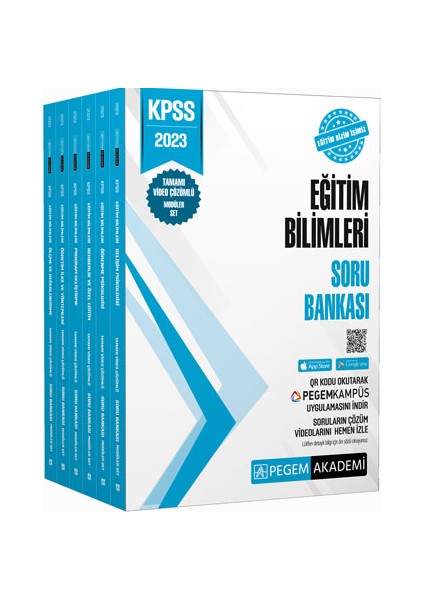 KPSS 2023 Eğitim Bilimleri Tamamı Video Çözümlü Soru Bankası Modüler Seti (6 Kitap Takım)
