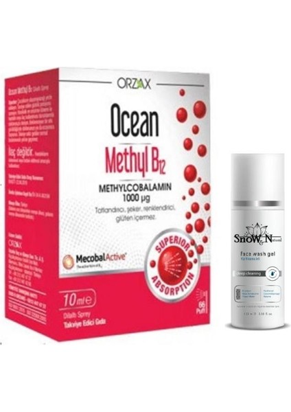 Methyl B12 Dilaltı Spreyi 10 Ml + Yüz Yıkama Jeli 100ml Hediyeli