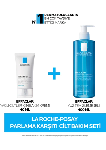 La Roche-Posay Parlama Karşıtı Cilt Bakım Seti: Effaclar Mat Krem&effaclar Yüz Temizleme Jeli