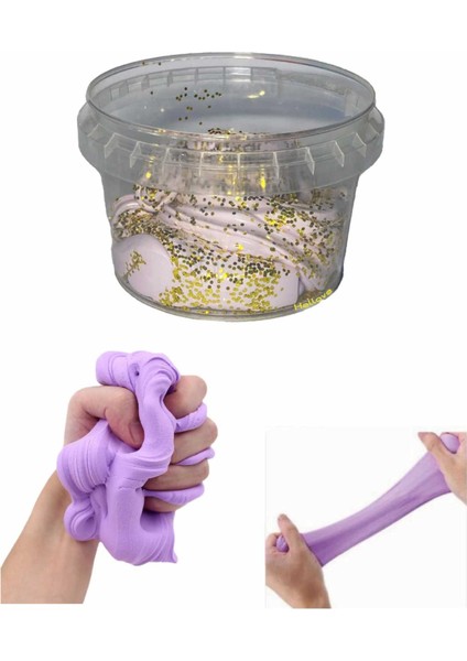 Simli Slime Ele Yapışmayan Slime Slaym Oyun Hamuru 2 Renk Pofuduk Slime