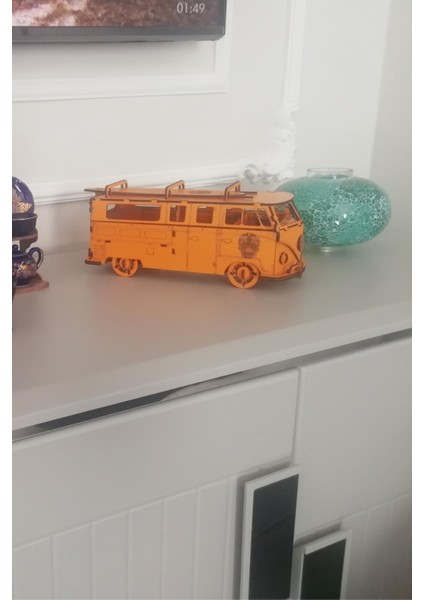 Ahşap Maket Vosvos Minibüs Dekoratif Süs Nostaljik Obje Biblo Woswos