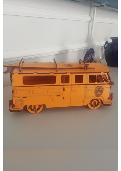 Ahşap Maket Vosvos Minibüs Dekoratif Süs Nostaljik Obje Biblo Woswos