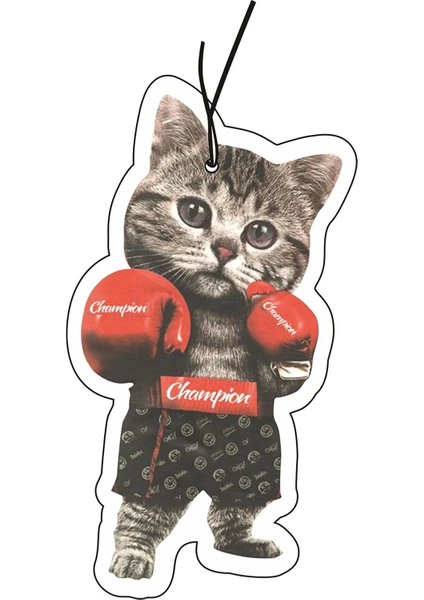 Champion Kedi Tasarımlı Premium Dekoratif Oto Kokusu ve Aksesuarı (Mango Esanslı)