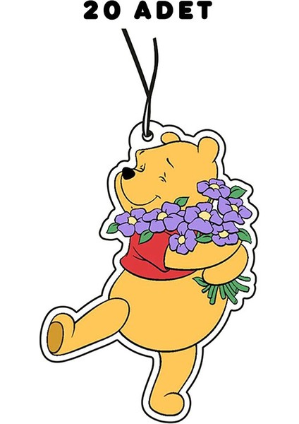 20 Adet Winnie The Pooh Tasarımlı Premium Oto Araç Kokusu ve Aksesuarı