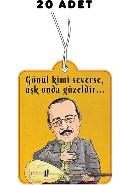 20 Adet Neşet Ertaş Tasarımlı Premium Oto Araç Kokusu ve Aksesuarı
