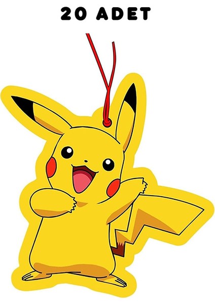 20 Adet Pikachu Tasarımlı Premium Oto Araç Kokusu ve Aksesuarı