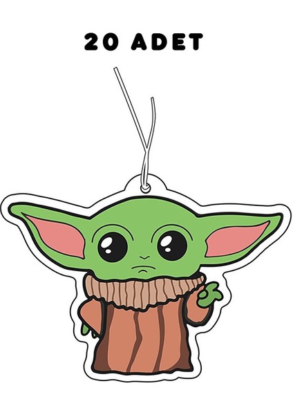 20 Adet Baby Yoda Tasarımlı Premium Oto Araç Kokusu ve Aksesuarı