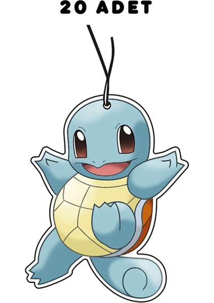 20 Adet Squirtle Tasarımlı Premium Oto Araç Kokusu ve Aksesuarı