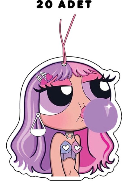 20 Adet Powerpuff Girls Aesthetic Tasarımlı Premium Oto Araç Kokusu ve Aksesuarı
