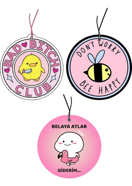 Psikopat Civciv Tatlı Arı Belaya Atlar Giderim Tasarımlı Dekoratif Oto Araç Kokusu ve Aksesuarı