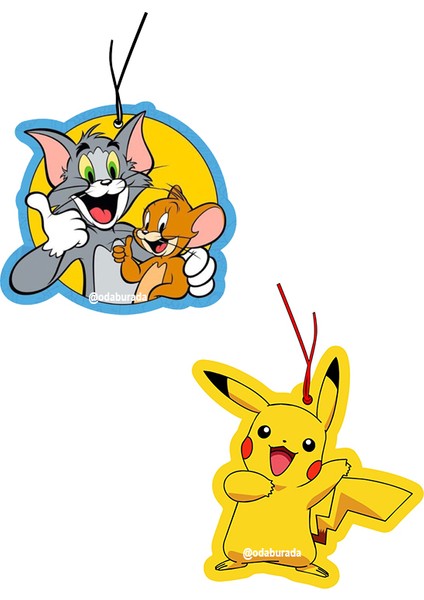 2'li Tom&jerry ve Pikachu Set Dekoratif Oto Kokusu ve Aksesuarı