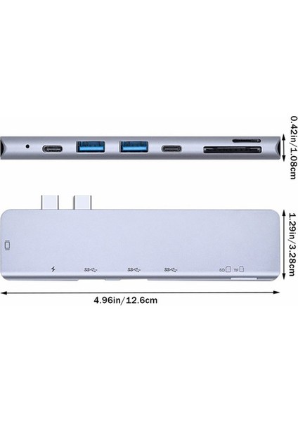 Macbook Pro Type-C Çoğaltıcı 7 In 1 Sd USB Hdmı Çevirici Hub