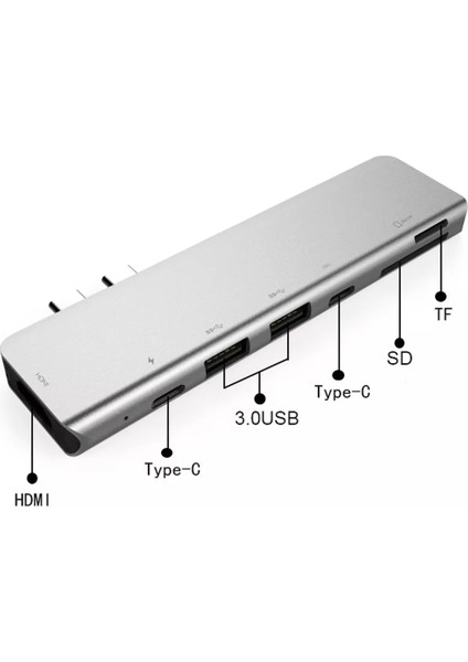 Macbook Pro Type-C Çoğaltıcı 7 In 1 Sd USB Hdmı Çevirici Hub