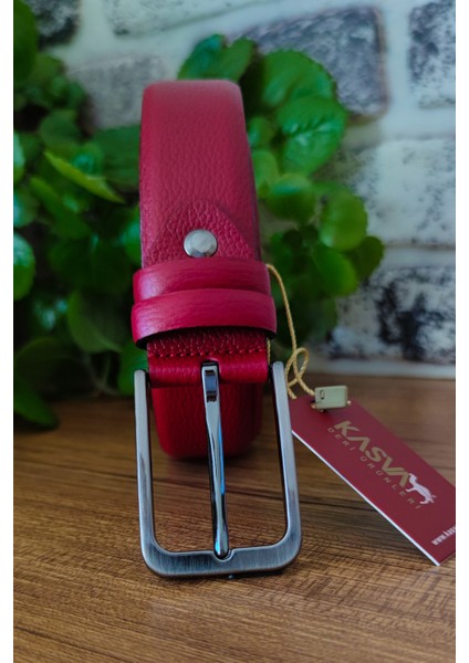 3.5 cm Kırmızı Orijinal Deri Kemer fiyatları
