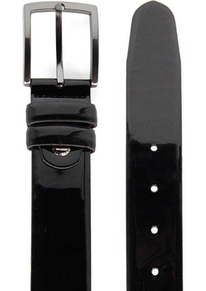 3.5 cm Siyah Rugan Orjinal Deri Kemer modelleri