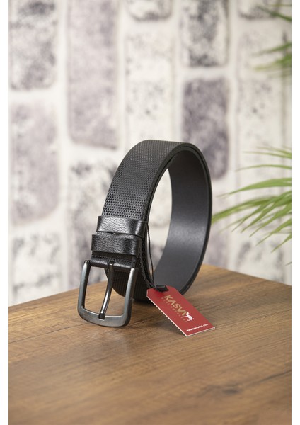 4.5 cm Siyah Orjinal Manda Derisi Spor Kemer