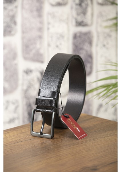 4.5 cm Battal Boy Siyah Orjinal Deri Kemer