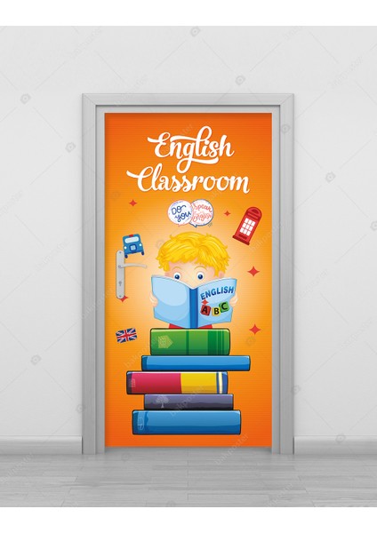 English Classroom Kapı Giydirme 100X200 cm - Folyo