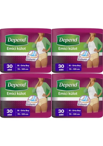 Emici Külot Hasta Bezi Medium - Orta Kadın 120 Adet (4pk*30)