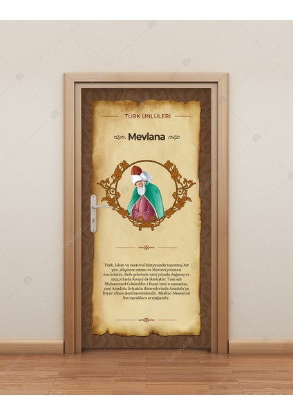Mevlana Kapı Giydirme 100X200 cm - Folyo