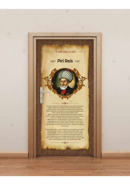 Piri Reis Kapı Giydirme 100X200 cm - Folyo