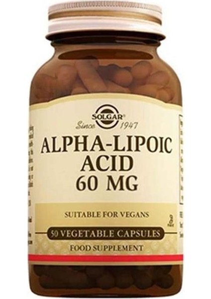 Alpha Lipoic Acid 60 Mg 30 Kapsül