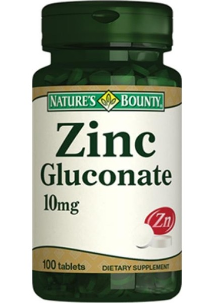 Natures Bounty Zinc Gluconate 10 Mg Takviye Edici Gıda 100 Tablet