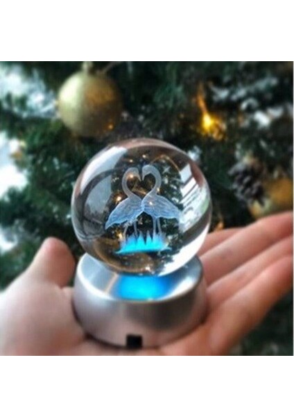 Dekoratif Renk Değiştiren Flamingo Temalı Işıklı Cam Küre 8cm*6cm fırsatları