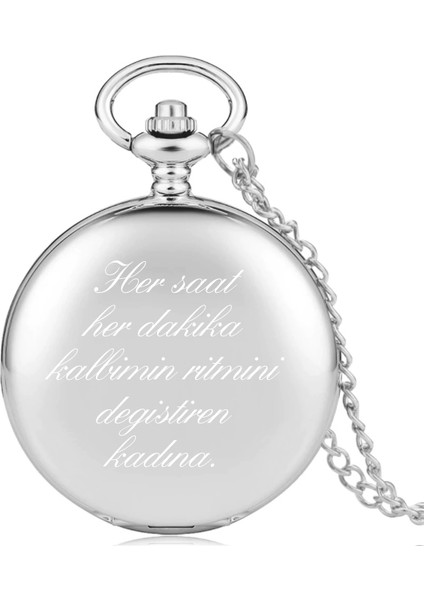Hediye Shop Kişiye Özel Gümüş Renkli Köstekli Saat