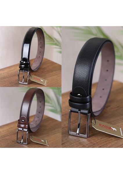 3 Adet 3.5 cm Suni Klasik Kemer