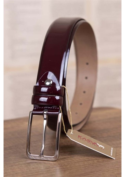 3.5 cm Bordo Deri Kemer