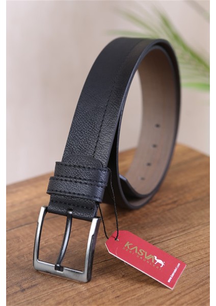 4.5 cm Siyah Kot Suni Spor Kemer