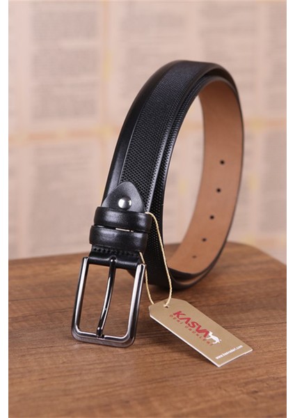 3.5 cm Siyah Orjinal Deri Kemer