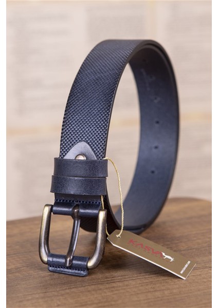 4 cm Lacivert Deri Spor Kemer