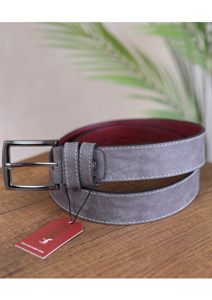 4 cm Gri Düz Nubuk Suni Spor Kemer fiyatları
