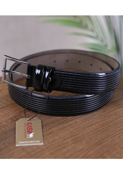 3.5 cm Siyah Rugan Desenli Suni Klasik Kemer fiyatları