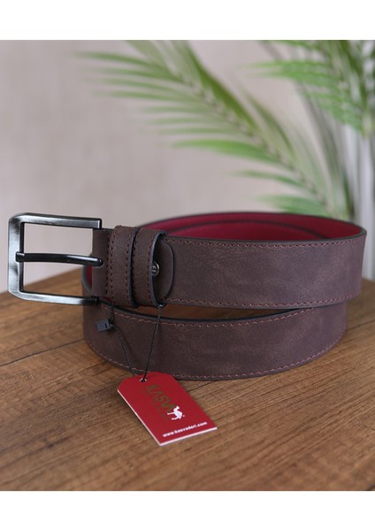 4.5 cm Kahve Düz Dikişli Suni Spor Kemer fiyatları